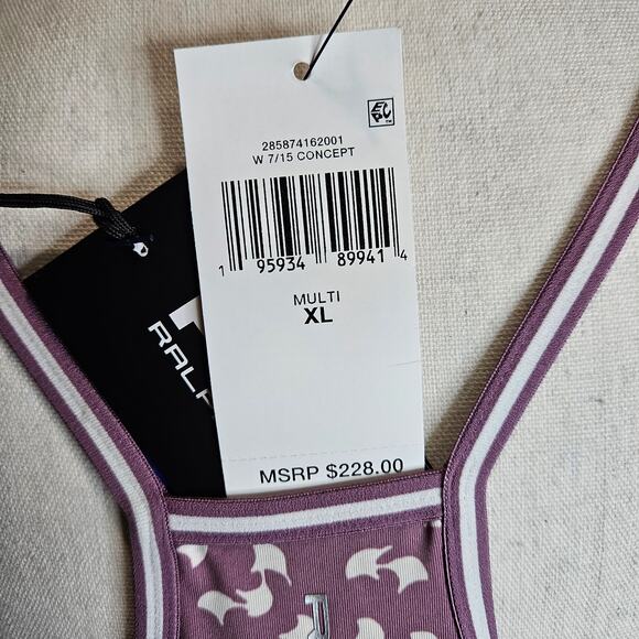 RLX Ralph Lauren Women's XL Printed Racerback Sleeveless Tennis Dress NWT - Picture 3 of 12